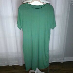 UNIVERSAL THREAD Short Sleeve Scoop Neck Green Dress w/Cinch-up on Side XL